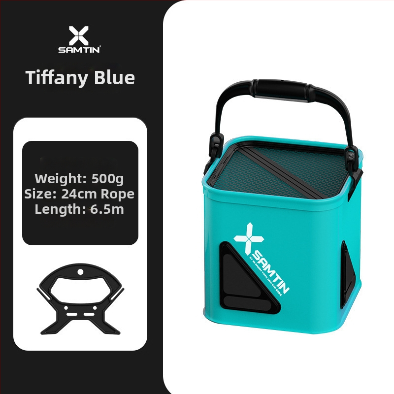 Žvejybos kibiras su virve, sulankstomas, sustiprinta EVA konstrukcija (Medžiaga: EVA, Sulankstomas, Virvė, Sustiprinta EVA konstrukcija)