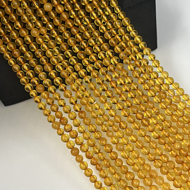 Амбър свободни мъниста за DIY бижута, полирани кръгли мъниста, висок клас, марка Abner