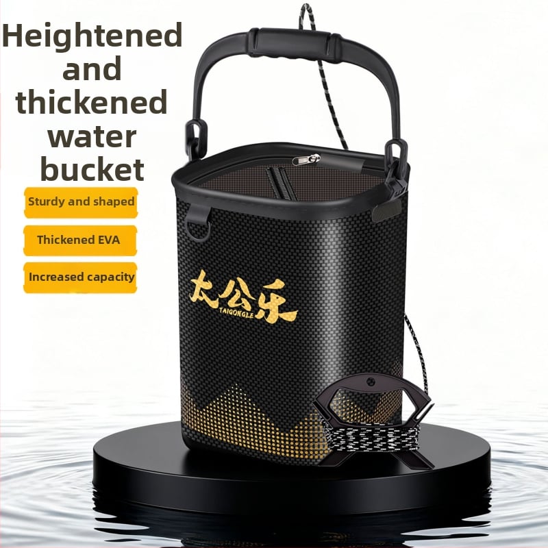 Gyvoms žuvims skirtas vandens kibiras su integruota prieššokinėjimo tinklu, viengubė EVA forma, iškilus dizainas