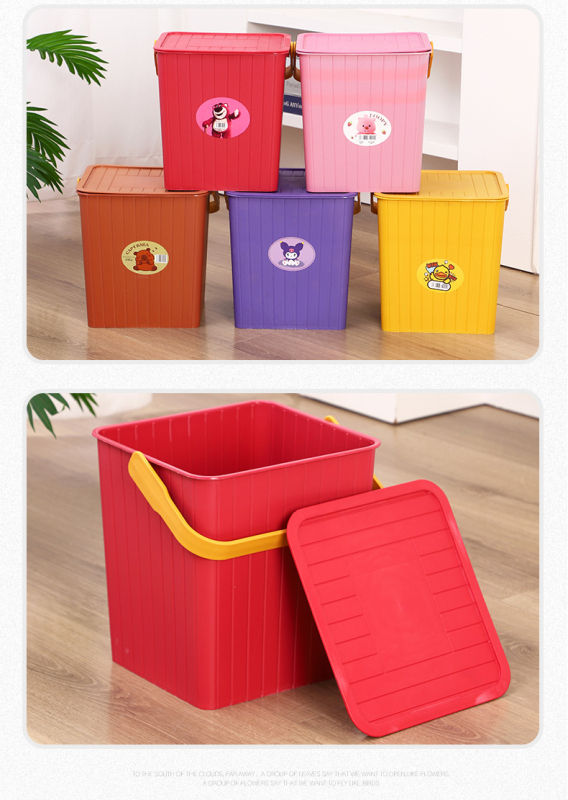 Plastikinis laikymo kibiras su dangteliu, sustiprintas kvadratinis kibiras su rankena, daugiafunkcinis laikymo suolas vonios kambariui