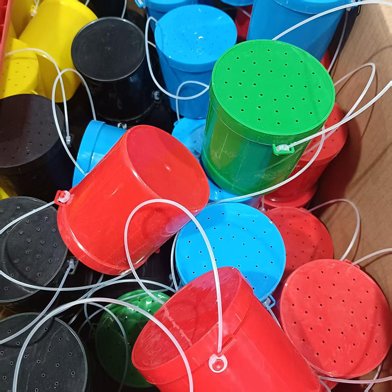 Prozračni koš za žive mamce s poklopcem i ručkom, kutija za crve