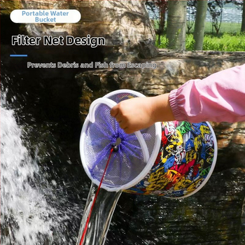 Sulankstomas lauko daugiafunkcis kibiras žvejybai – Nešiojamas audinio kibiras su virve, tinkamas automobilių plovimui