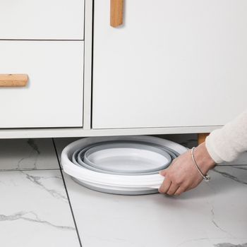 Portatyvinis sulankstomas kibiras iš silikono-plastiko, skirtas automobilių plovimui, lauko kelionėms ir žvejybai, vandens saugojimui