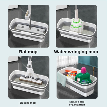 Plastikinis sulankstomas kvadrato formos kibiras automobilių plovimui ir žvejybai