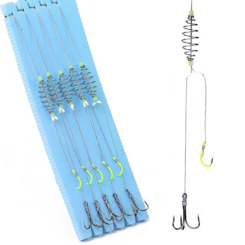 Set za ribolov karasa s ručnim štapom i plovkom, dvostruki udice bez bodlji