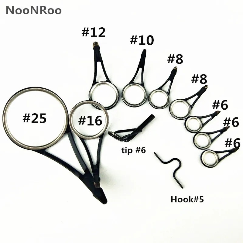 Set vodičkih očiju za ribolovnu štap s flangiranim prstenima od nehrđajućeg čelika (Brand: Beautiful; Podrijetlo: Kina; Materijal: Nehrđajući čelik)