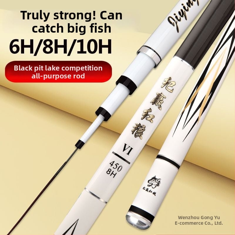 Jiying Red Wolf aukštos anglies žvejybos meškerė, ultra lengva, ultra tvirta, 28 nustatymų