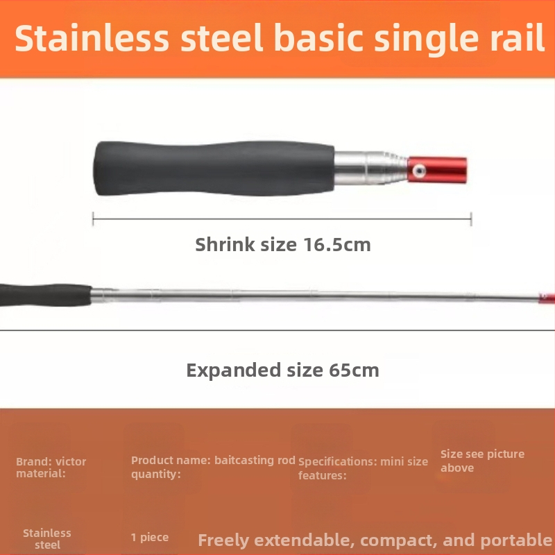 Reguliuojamas teleskopinės masalų šaukštelis su keičiamu galvu, metalinė konstrukcija, skirtas lauko žvejybai