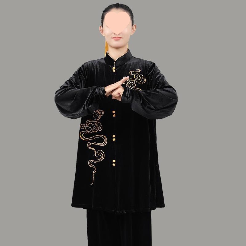 Tai Chi kostim za dječake, srednje dužine, debeli zimski model, Corduroy tkanina s udjelom lana, podstava od lana