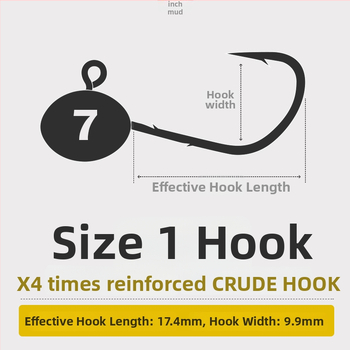 Patobulintas žvejybos kablių rinkinys su švino galvomis ir anti-snag dizainu – be barbs Mandarin fish, bass ir Black Pit fish