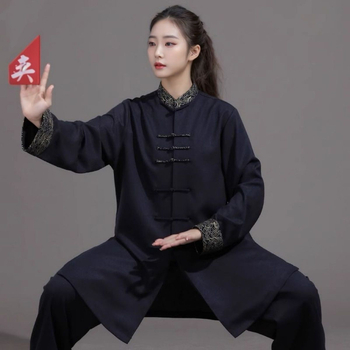 Tai Chi uniforme za odrasle – unisex, kordurojo-linen tkanina s podstavom od Spandexa, za vježbanje i nastup