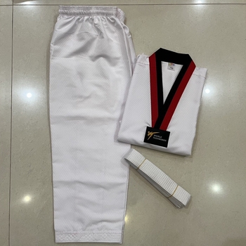 Taekwondo treniņkomplekts ar garām piedurknēm, elpojošs Lycra audums ar vinilona šķiedru, bērniem un pieaugušajiem