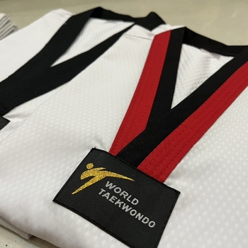 Taekwondo treniņkomplekts ar garām piedurknēm, elpojošs Lycra audums ar vinilona šķiedru, bērniem un pieaugušajiem