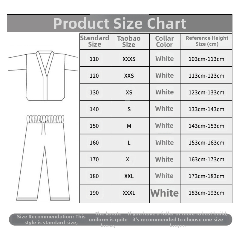 ITF Taekwondo uniforma, 100% kokvilna, bērniem un pieaugušajiem, iekšējā odere: kokvilna, raksts: svītras vai vienkrāsains