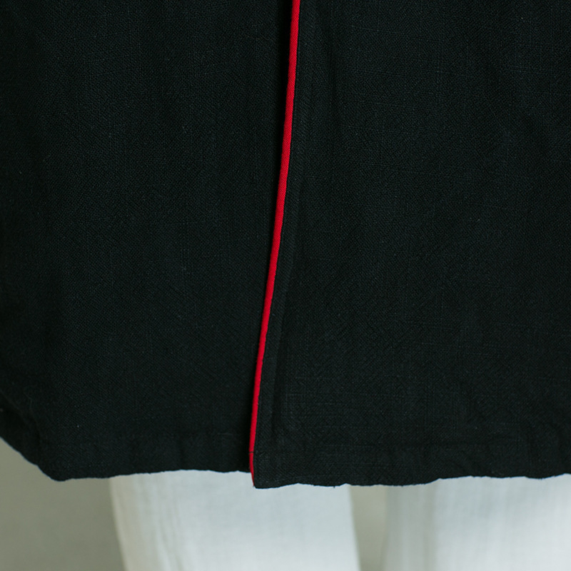 Wunong Ženska taiji haljina od lana, jesensko-zimska, jednobojna, podstava od lana