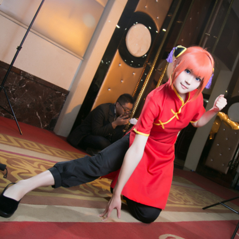 Cosplay Kostim Kagura iz Gintama: Kung Fu cheongsam, za žene, poliester uniforma, 100% poliester