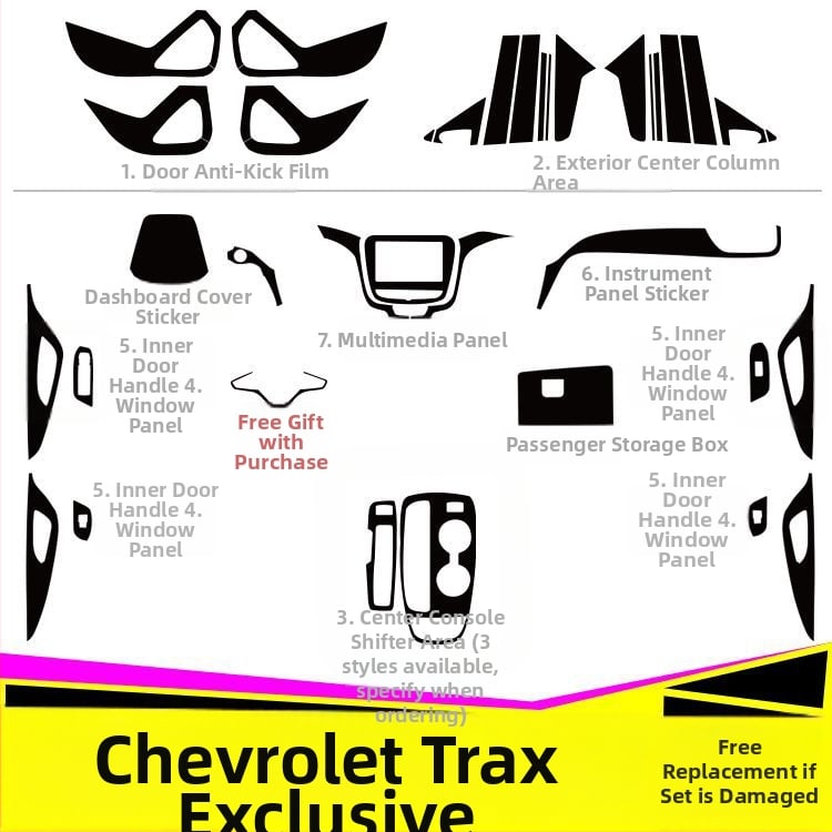 Εσωτερική διακόσμηση ανθρακονημάτων για Chevrolet Equinox, διακοσμητικό κάλυμμα κεντρικής κονσόλας και κάλυμμα ποδιών (Υλικό: ανθρακονήματα; Εγκατάσταση: μαγνητική; Εφαρμοζόμενα μέρη: πλευρά αυτοκινήτου; Σχέδιο: γρατζουνιές)