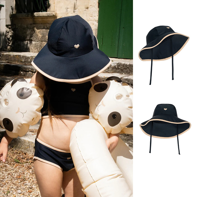 Detská rybárska šiltovka na slnko, s veľkým okrajom, kupolovitá koruna, polyester