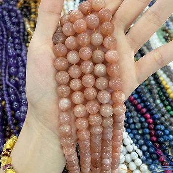 Мъниста от естествен камък, полирани, кръгли, аксесоари в стил лек лукс