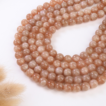 Мъниста от естествен камък, полирани, кръгли, аксесоари в стил лек лукс