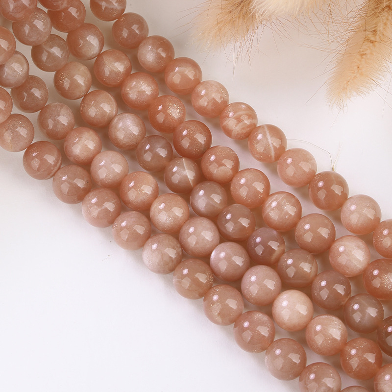 Мъниста от естествен камък, полирани, кръгли, аксесоари в стил лек лукс