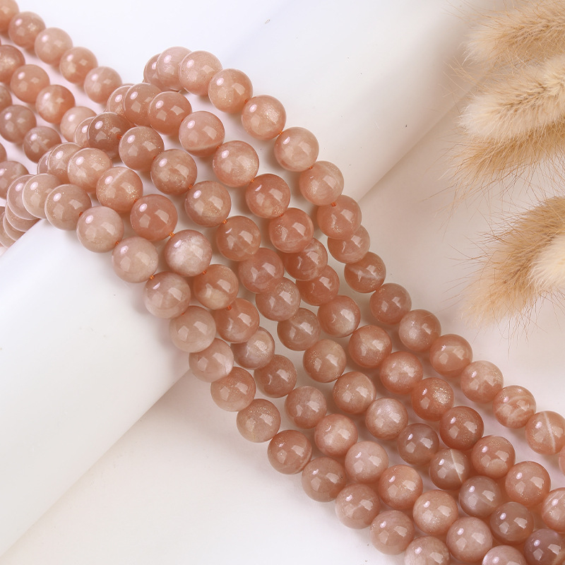 Мъниста от естествен камък, полирани, кръгли, аксесоари в стил лек лукс