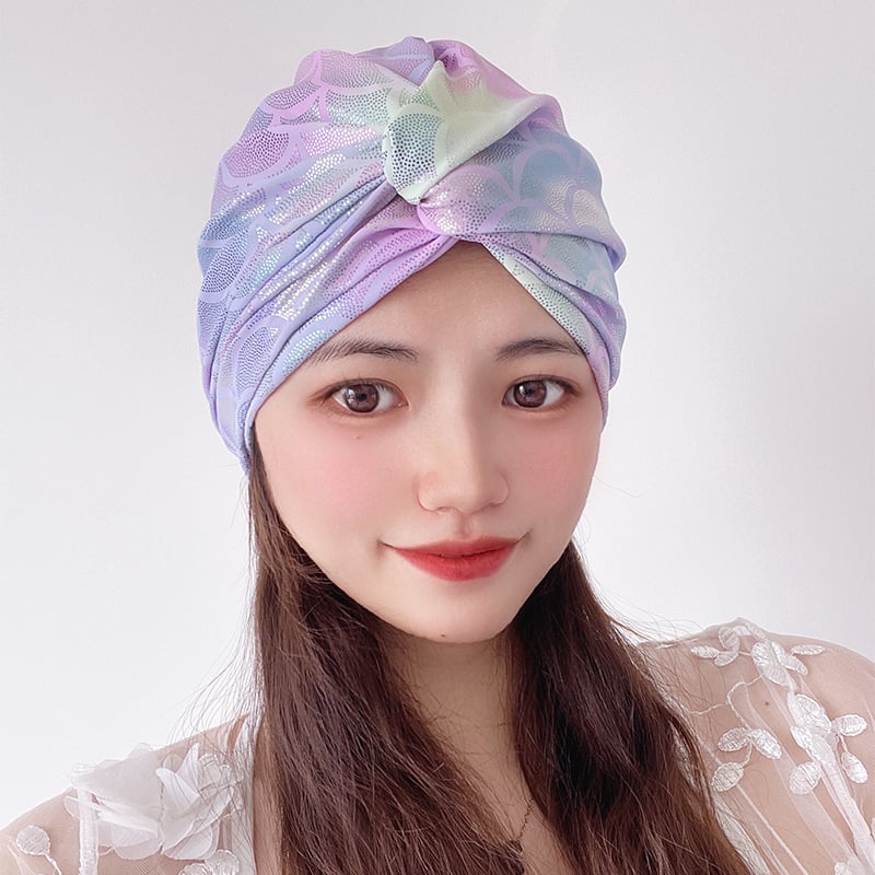 Κολυμβητικό καπέλο με πολυεπίπεδη πλισέ, σταθερό μοτίβο, ειδικό ύφασμα, για ενήλικες