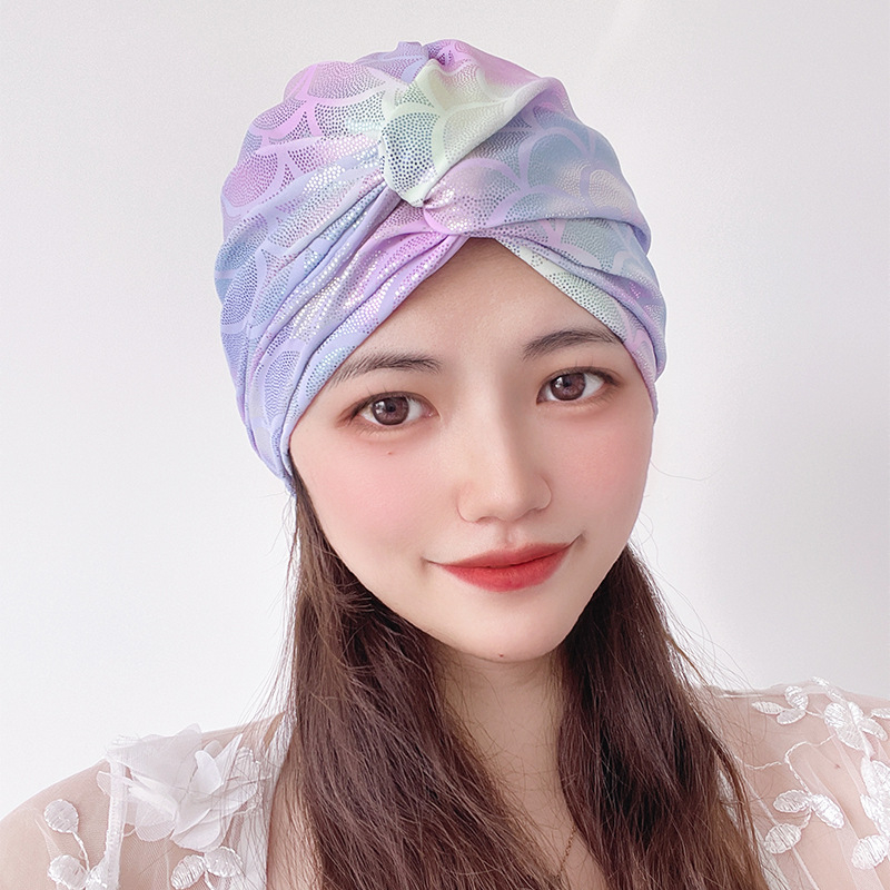 Κολυμβητικό καπέλο με πολυεπίπεδη πλισέ, σταθερό μοτίβο, ειδικό ύφασμα, για ενήλικες