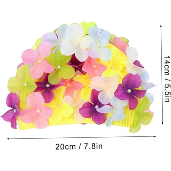 Flower Swim Cap — σιλικόνη, μονόχρωμο, για ενήλικες