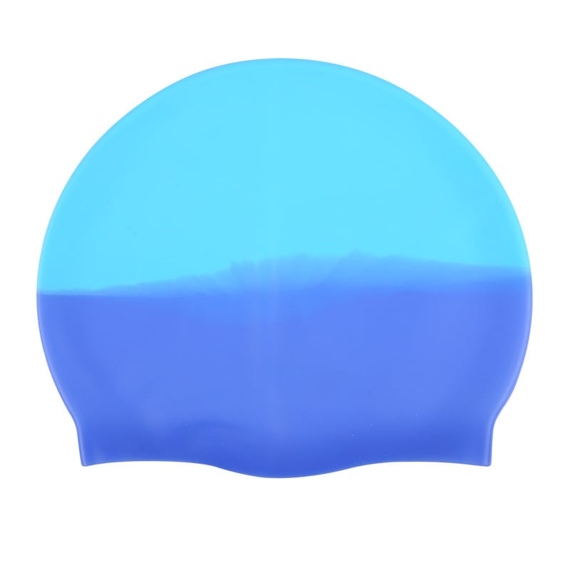 Силиконова шапка за плуване за възрастни с дизайн на блокове, водоустойчива защита за ушите, унисекс за плуване и водни спортове