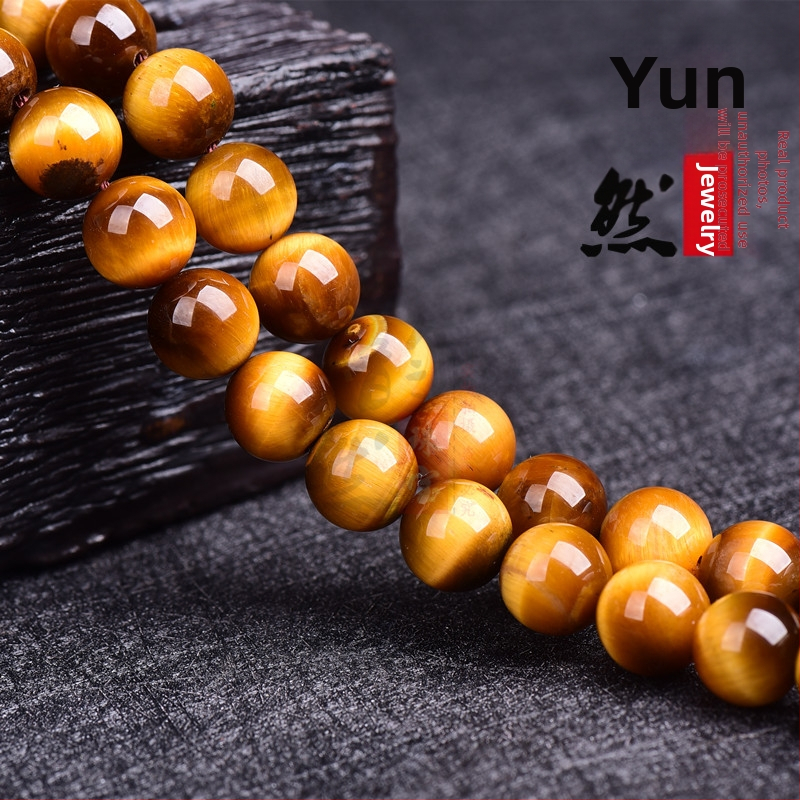 Мъниста от тигрово око – полирани кръгли мъниста за нанизване, модел: благороднически, произход: Източно Китайско море