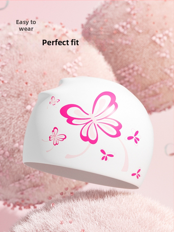 Водоустойчива силиконова плувна шапка за възрастни жени, удобна за дълга коса, с принт