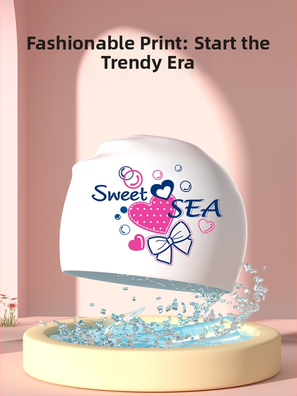 Силиконова шапка за плуване, принтована, за възрастни, за плуване и водни спортове, произход: Гуандун