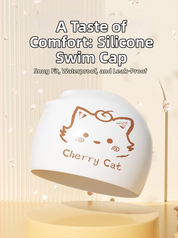 Силиконова шапка за плуване за възрастни, със принт, подходяща за плуване и водни спортове, на склад