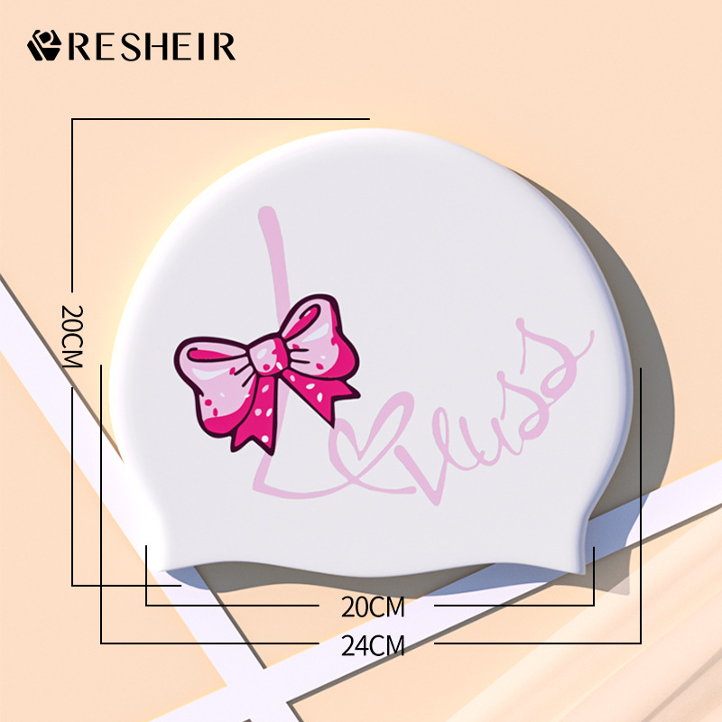 Ruishier силиконова шапка за плуване за възрастни, модел с принт, за плуване