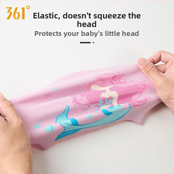 361 силиконова детска шапка за плуване с карикатурен дизайн
