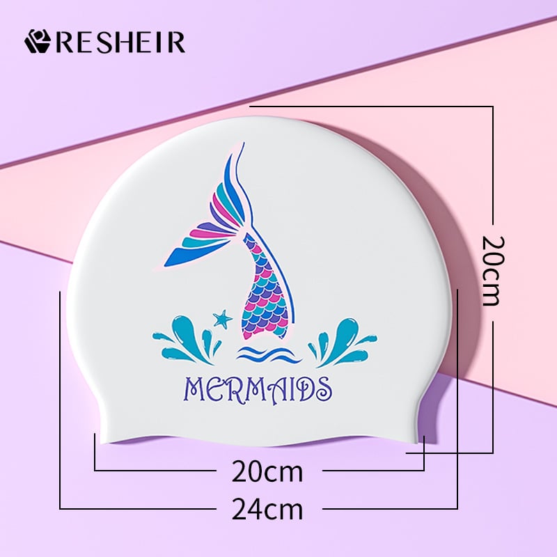 Ruijuer силиконова шапка за плуване за жени и възрастни, с принт, защита на ушите, за плуване, авторизирана частна марка