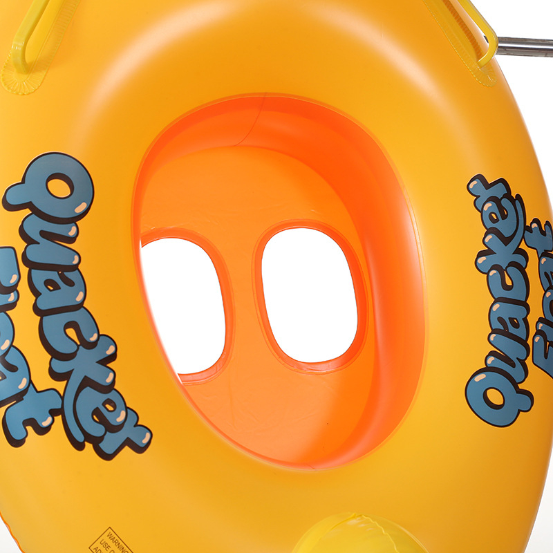Dječji plivački prsten s karikaturnim dizajnom patke, ekološki PVC, ručno napuhavanje, pogodan za bazen i vodeni park
