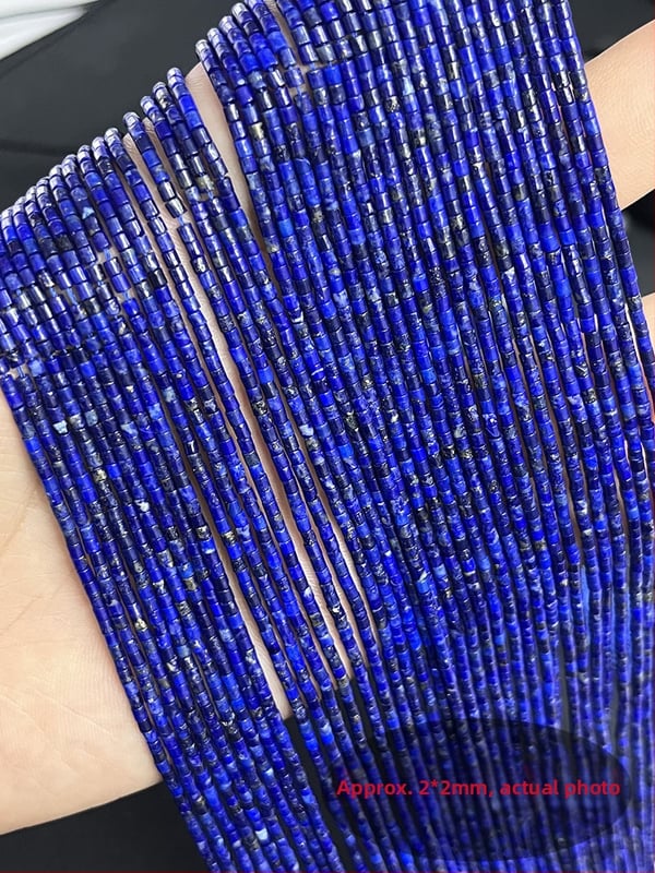 Abner лазурит свободни мъниста, кръгли тръбни мъниста, шлайфани и полирани