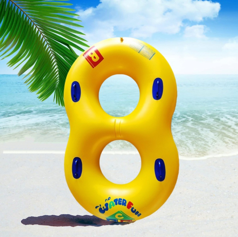 8-oblikovani dvostruko debeli plivački prsten od PVC-a s uzorkom slova