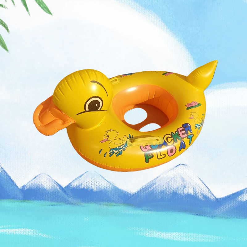 Dječji plivački prsten s motivom patke, sprječavanje prevrtanja, PVC plivajući igrač za bazen i vodni park