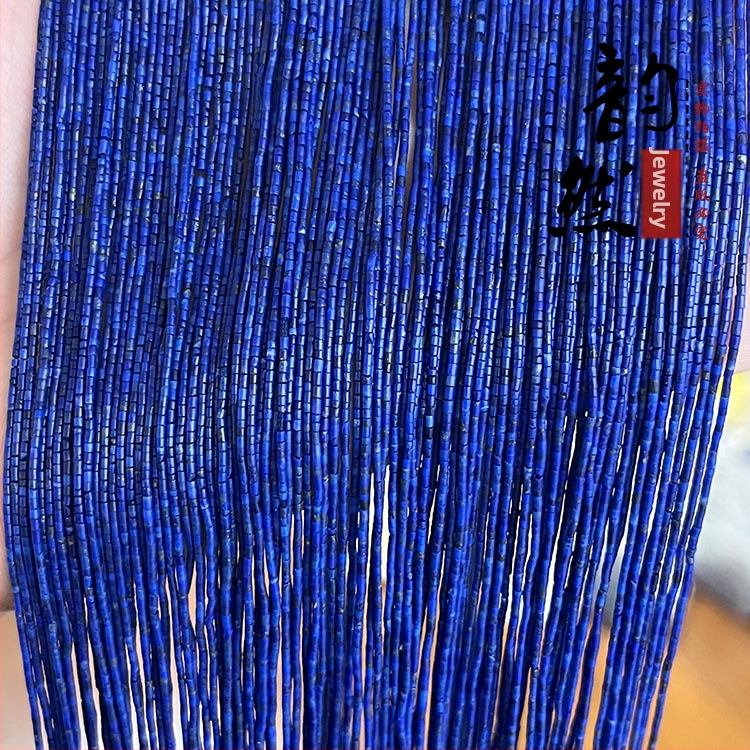 Свободни мъниста от лазурит, малки кръгли тръбни мъниста, шлайфане и полиране, Abner