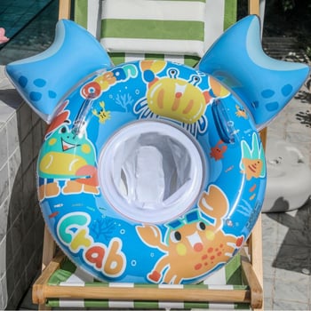 Detský nafukovací kruh na plávanie v tvare kresleného kraba, ekologické PVC, hrúbka PVC 20, pre deti