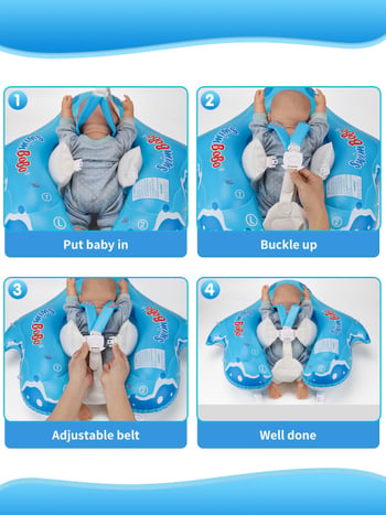 Swimbobo plávací kruh pre bábätká, ekologický PVC, hrúbka 0.35 mm, kreslený vzor, vhodné do bazénov a vodných parkov