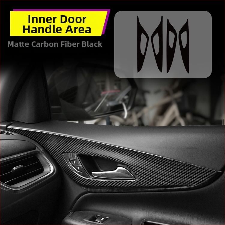 Εσωτερικό αυτοκόλλητο ανθρακονήματος για Chevrolet Equinox, διακόσμηση κεντρικής κονσόλας, Anti-Kick Pad, μαγνητική εγκατάσταση, με μοτίβο γρατζουνιών