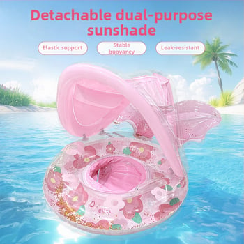 Detský plávací kruh s motívom slnečnice a sequin, ekologické PVC, hrúbka 0,24 mm, ručné nafúknutie, vhodný pre deti 3–6 rokov