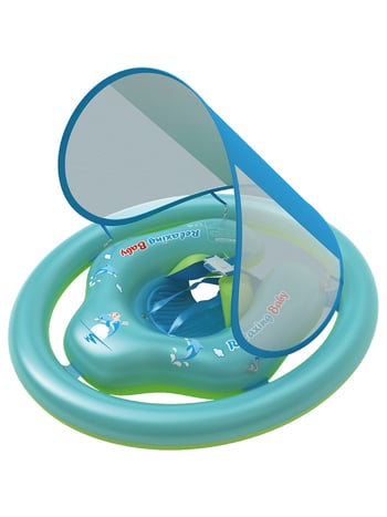 Detský nafukovací plavecký kruh – Relaxing Baby, ekologické PVC, hrúbka 0,3 mm, vzor cartoon, vhodný pre plávanie a brodenie