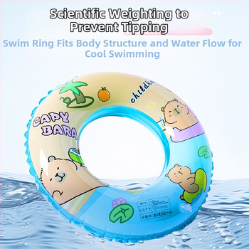 Vaikų pripučiamas plaukimo žiedas, PVC, animacinis raštas, tinkamas plaukiojimui ir vandens vaikščiojimui, 3–6 metų vaikams