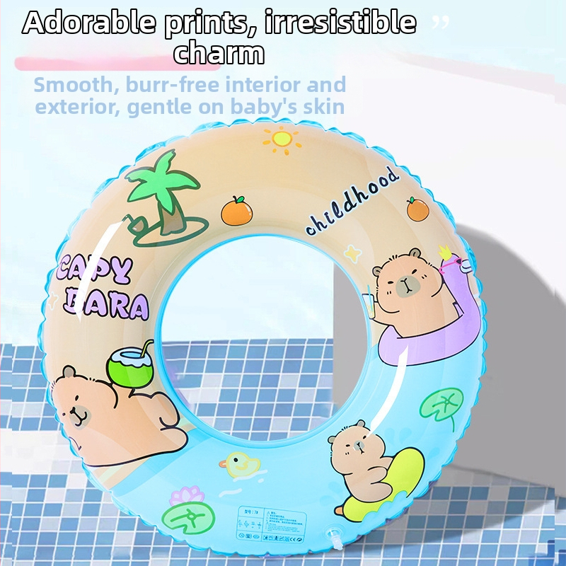 Vaikų pripučiamas plaukimo žiedas, PVC, animacinis raštas, tinkamas plaukiojimui ir vandens vaikščiojimui, 3–6 metų vaikams