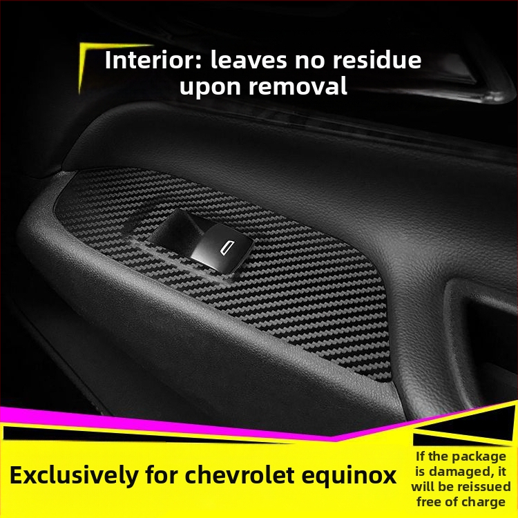 Interjero anglies pluošto lipdukas Chevrolet Equinox – anti-smūginė plokštelė, centrinės konsolės dekoras, įbrėžimų raštas, magnetinis montavimas